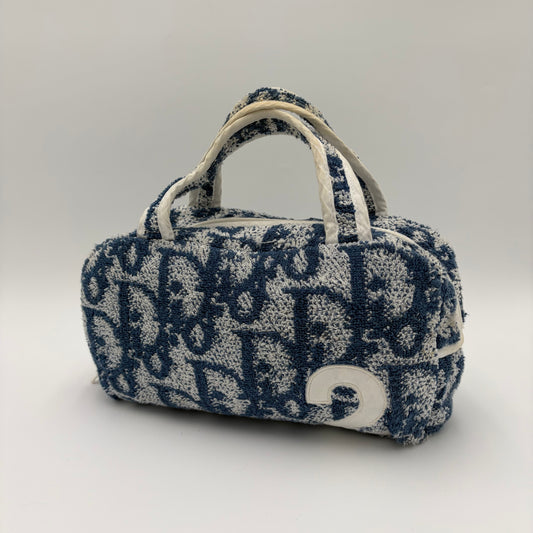 Vintage Christian Dior Mini Trotter Terry Cloth Boston Bag