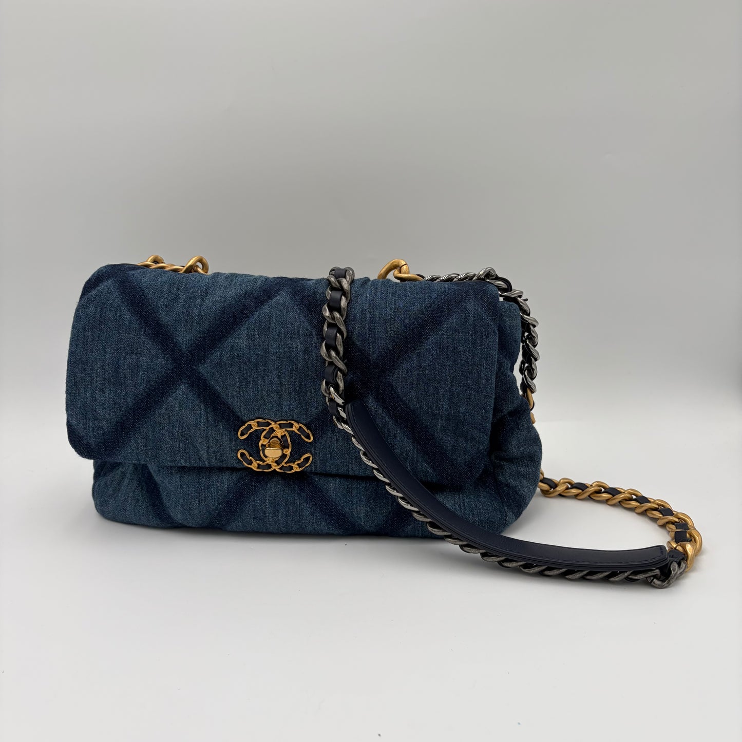 Chanel 19 Large Handbag Denim