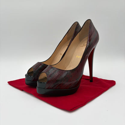 Christian Louboutin Eel Skin Peep Toe