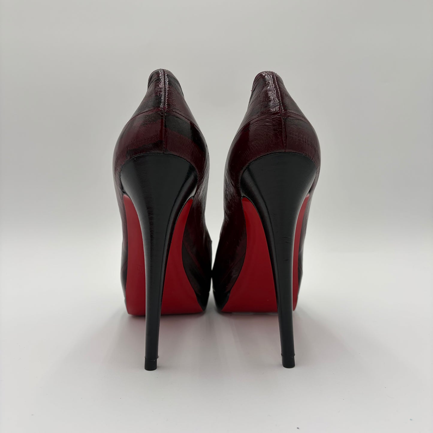 Christian Louboutin Eel Skin Peep Toe