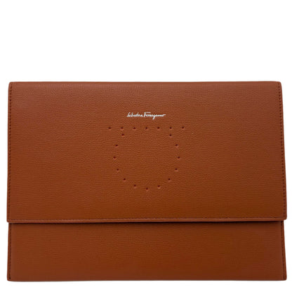 MIB Salvatore Ferragamo Brown Leather Clutch