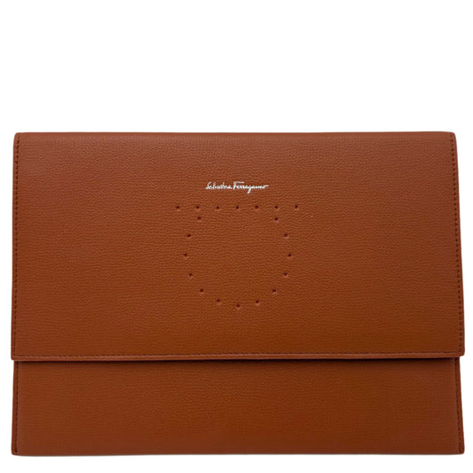 MIB Salvatore Ferragamo Brown Leather Clutch