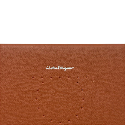 MIB Salvatore Ferragamo Brown Leather Clutch