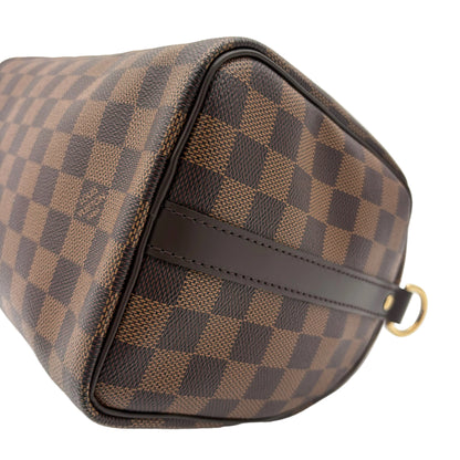 Chipped Louis Vuitton Speedy Bandouliere 25 Damier Ebene