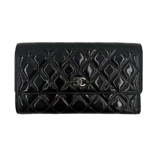 09-10 Chanel Quilted Patent Leather Wallet