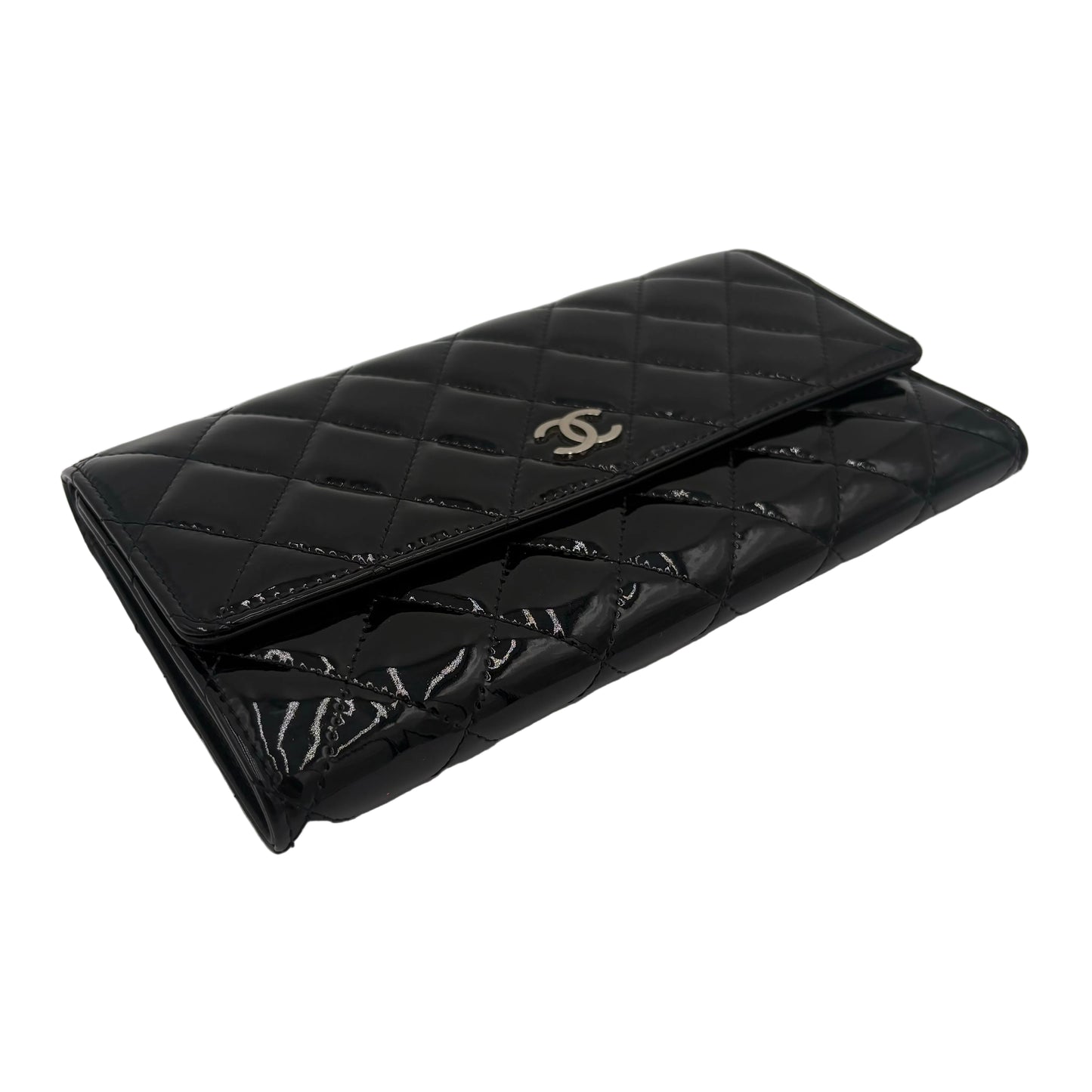 09-10 Chanel Quilted Patent Leather Wallet