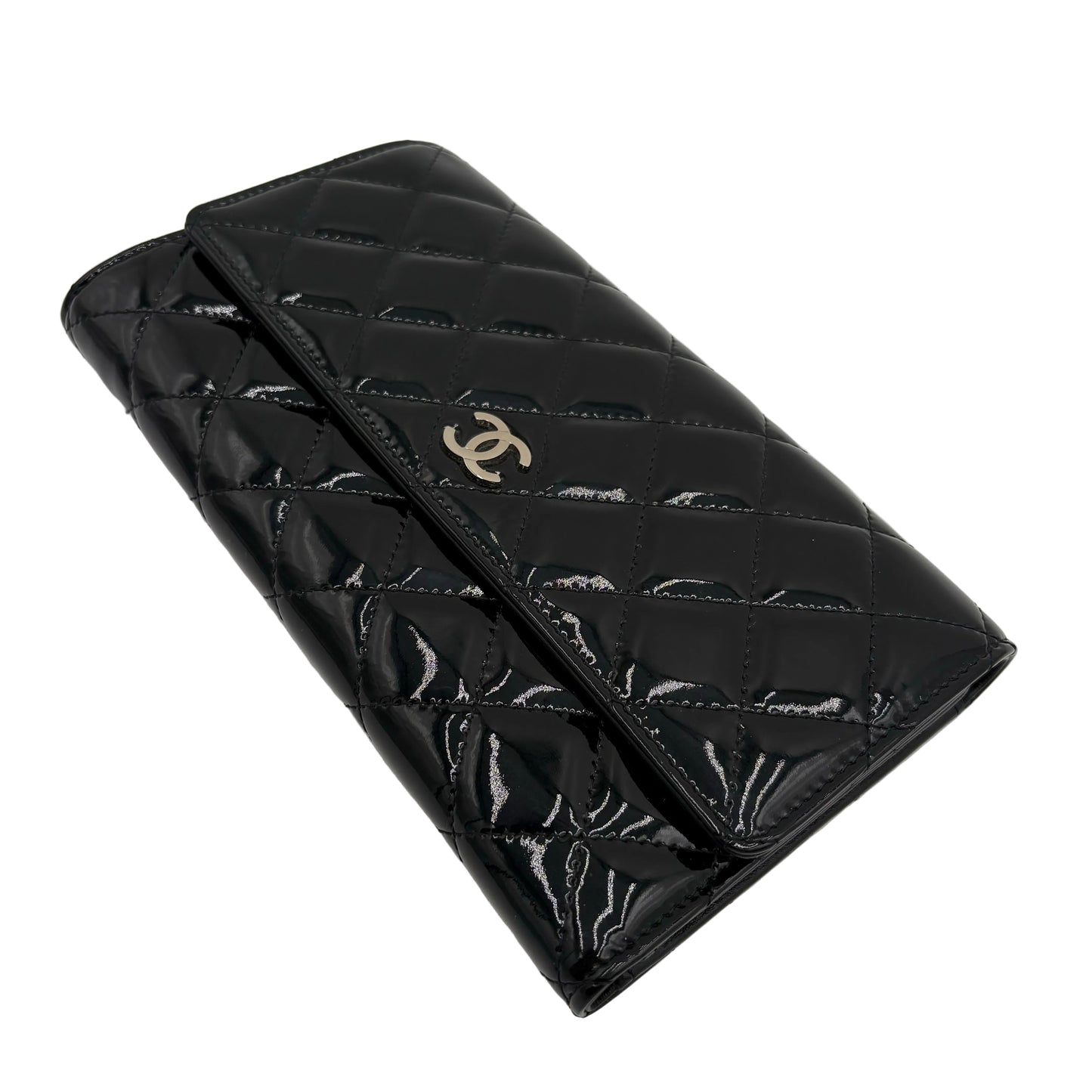 09-10 Chanel Quilted Patent Leather Wallet