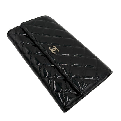 09-10 Chanel Quilted Patent Leather Wallet