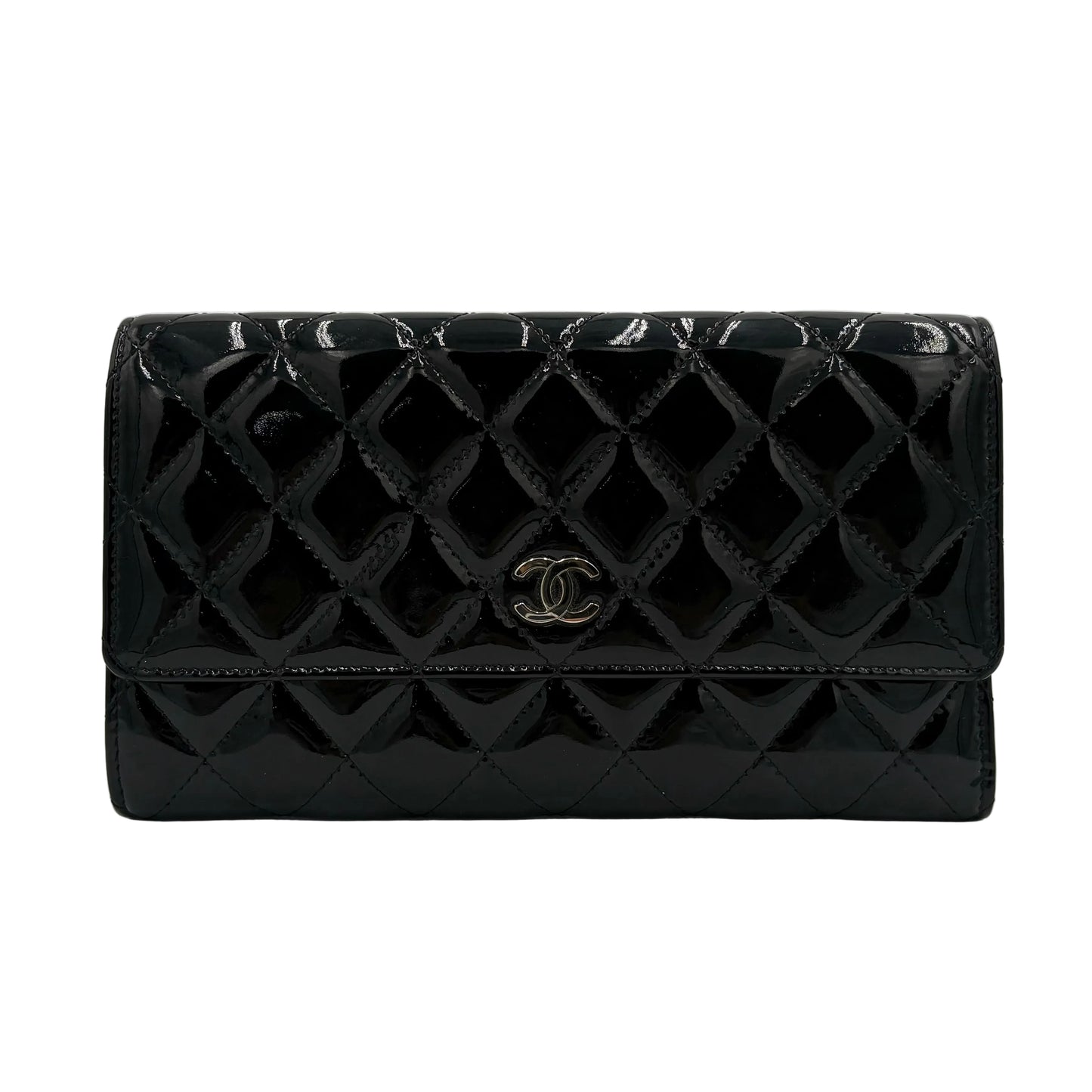 09-10 Chanel Quilted Patent Leather Wallet