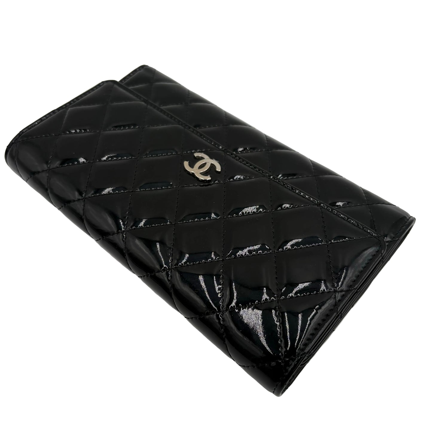 09-10 Chanel Quilted Patent Leather Wallet