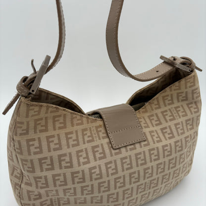 Vintage Fendi Zucchino Canvas Shoulder Bag