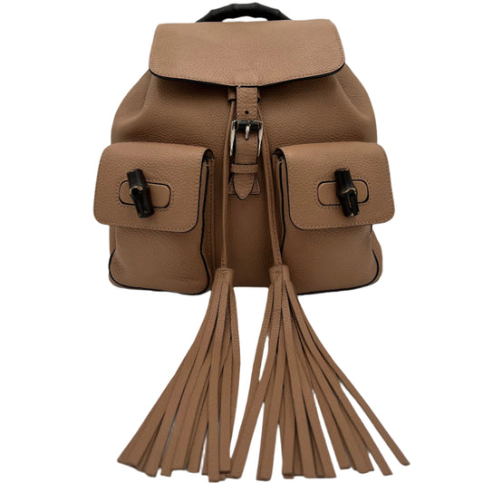 Gucci Bamboo Fringe Backpack-Taupe : Leather