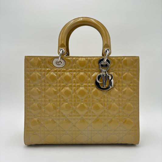 Vintage Lady Dior Cannage Quilted Patent Leather