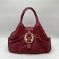 Bulgari Chandra Leather Handbag Burgundy
