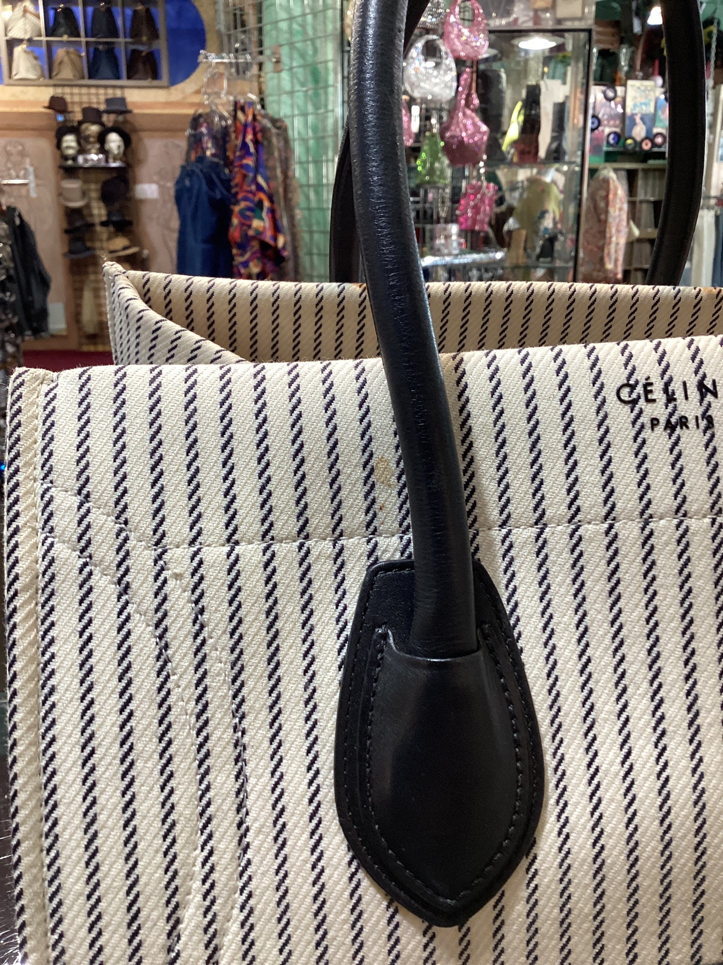 Celine Phantom Striped Luggage Bag