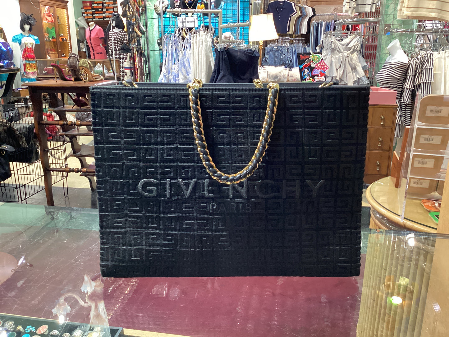 GIVENCHY G Tote 4G Logo Denim with Chain Handle