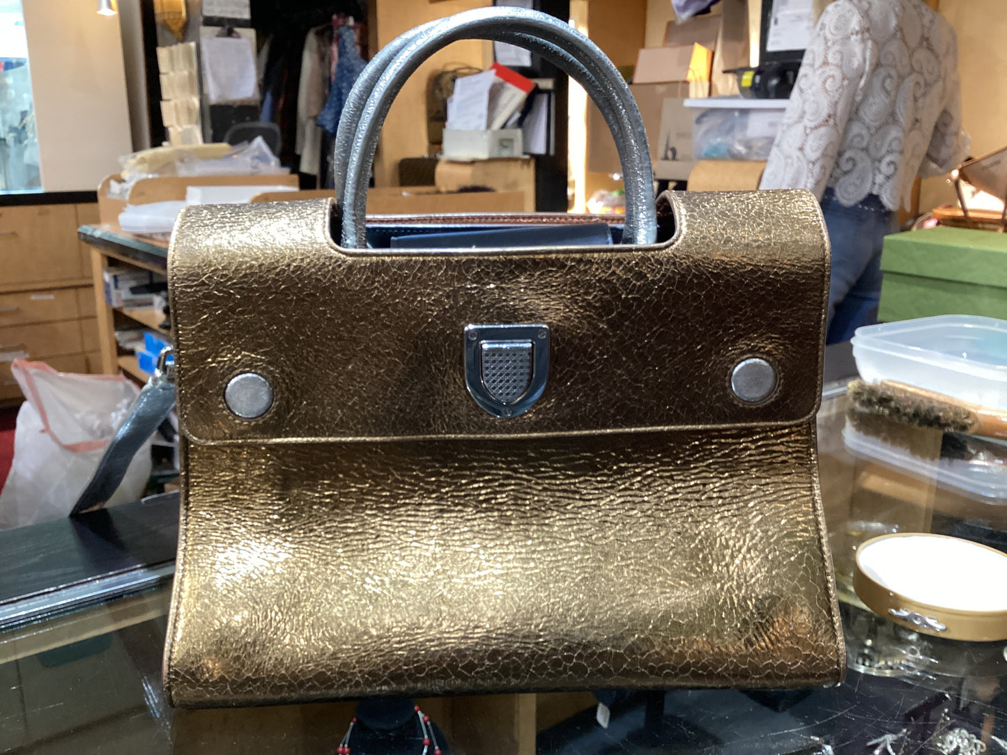 Christian Dior Metallic Diorever Handbag