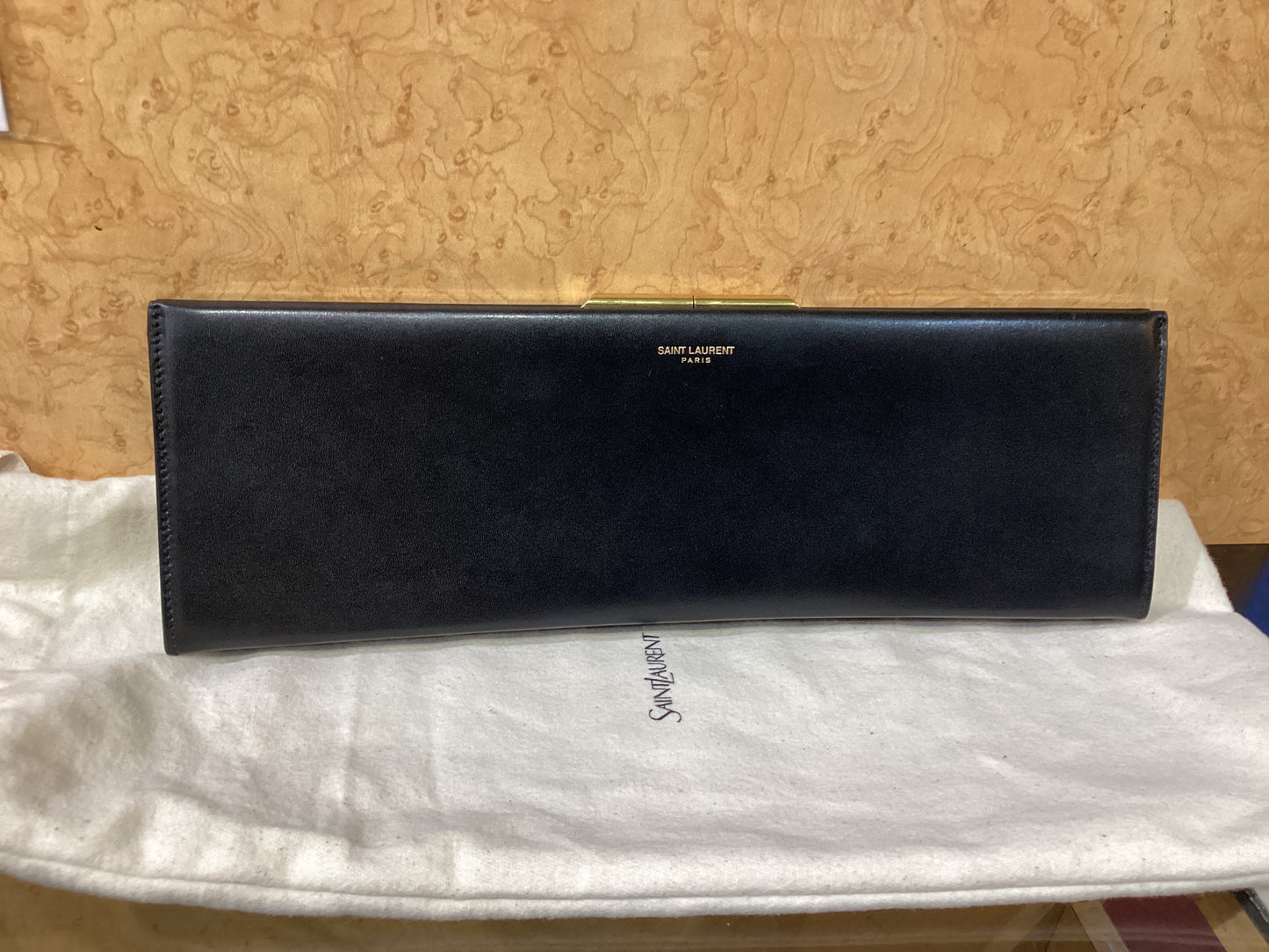 MINT Saint Laurent Midnight Large Clutch