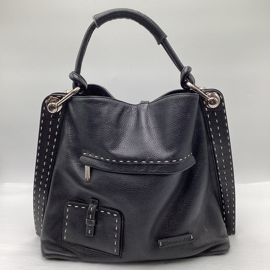 BCBG Leather Stitch Bag Black/Silver