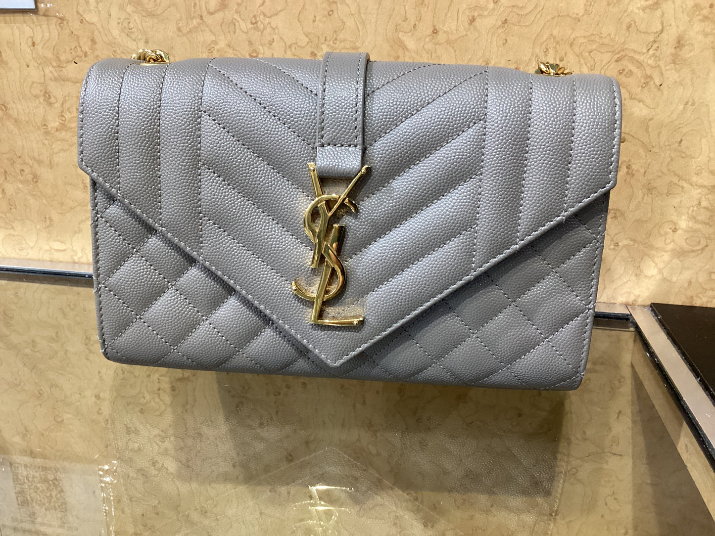 Saint Laurent Tri-Quilt Envelope Shoulder Bag