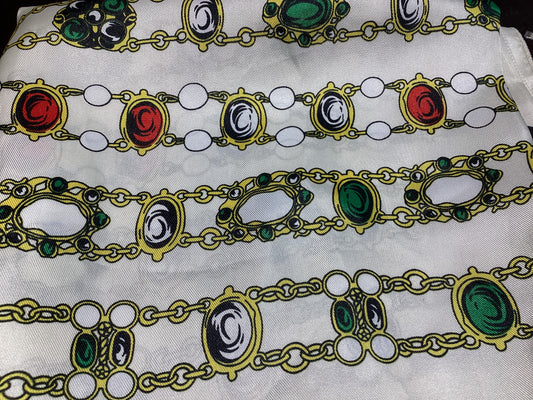Chanel CC Logo Gripoix Chain Motif Scarf AS IS