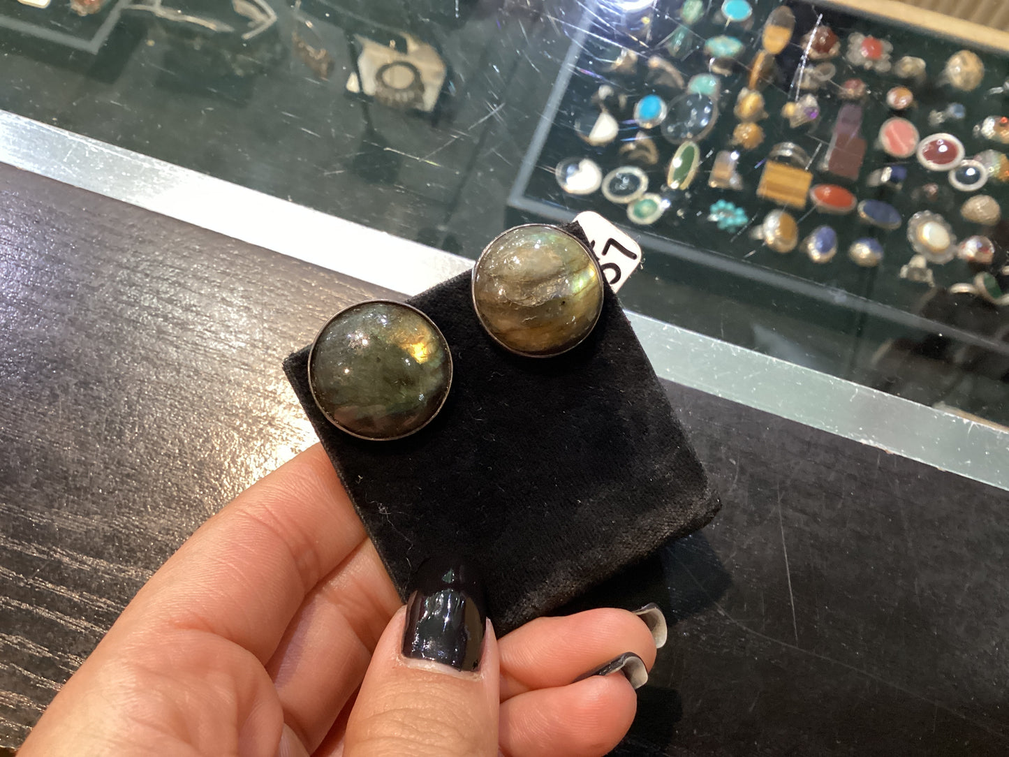Sterling Labradorite Clip Earrings