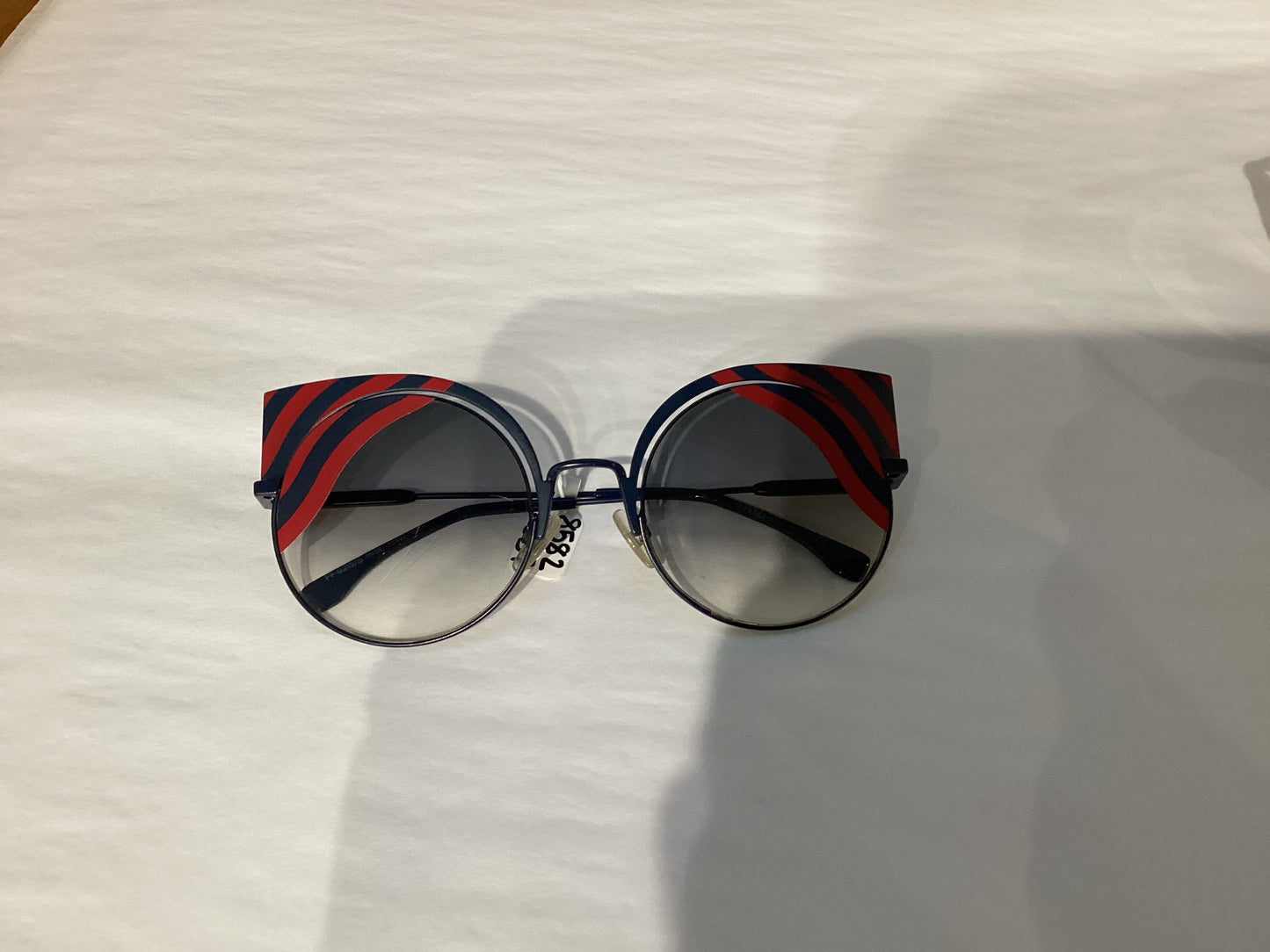 Fendi Blue/Red Cat Eye Sunglasses AS IS